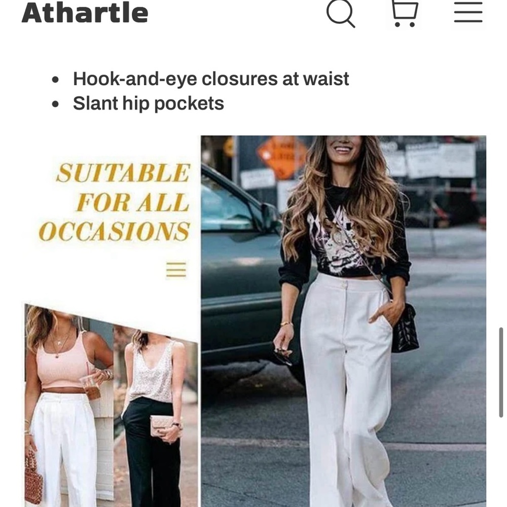 Athartle Elegant Wide-Leg Pants